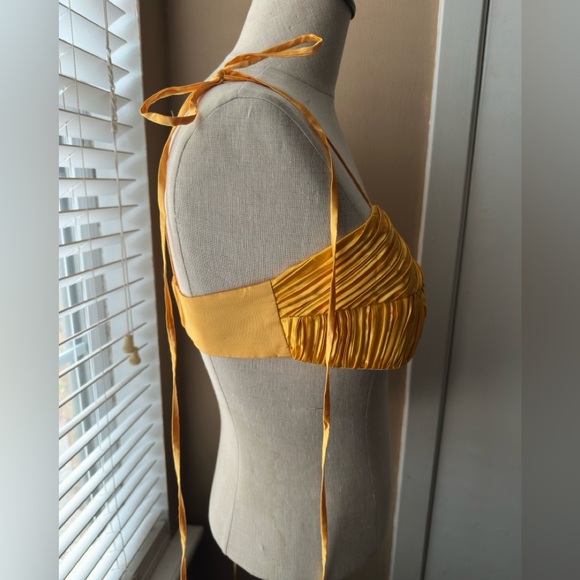 Atelier Ndigo Yellow Ruched Bralette Top - Picture 2 of 7
